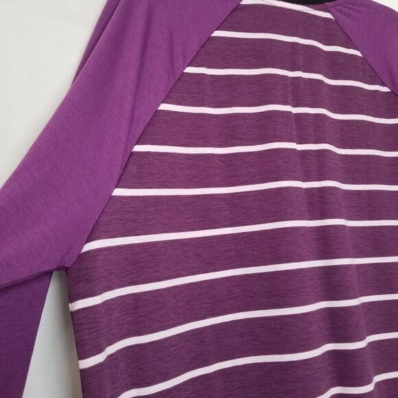 NWOT's - LuLaRoe Purple Striped Tunic Style Pullover Long Sleeve Size 2XL - Picture 4 of 8